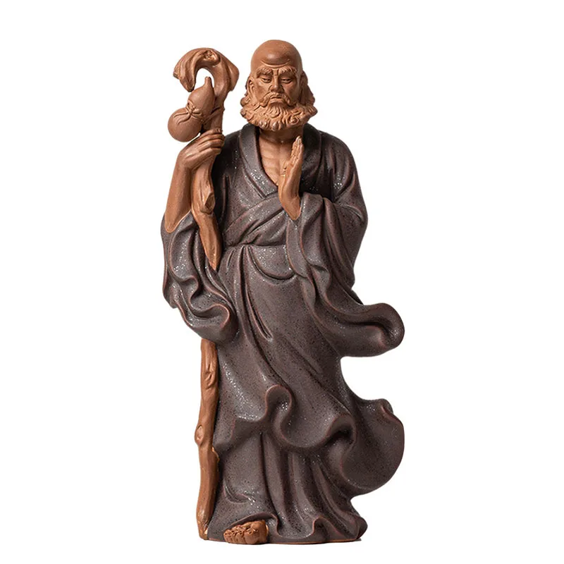 Imagem -05 - Zen Bodhisattva Cerâmica Dharma Escultura Figuras Budistas Lndian Casa e Decoração de Escritório Feng Shui Estátua