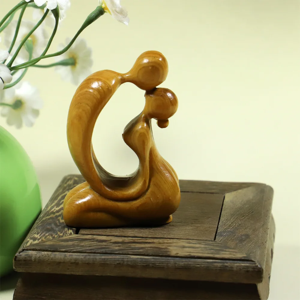 Sandalwood Cute Animal Figurine Desktop Ornament Phone Chain Pendant Charm Unisex Wood Craft Accessory