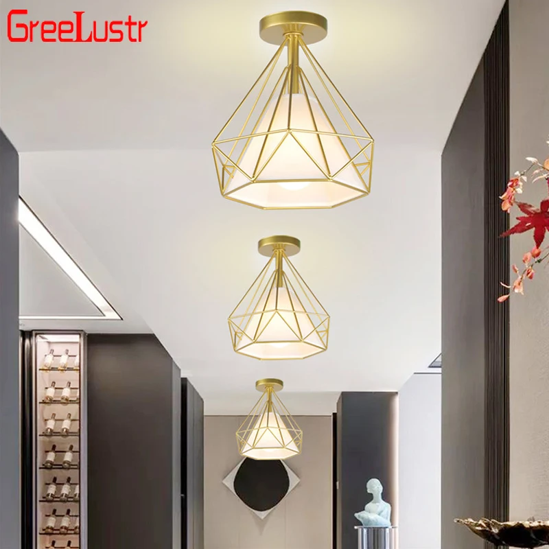 

Golden Bedroom Ceiling Lamp Aisle Corridor Stairs E27 Modern Chandeliers For Dining Room Home Decor Lustre Led Ceiling Lights