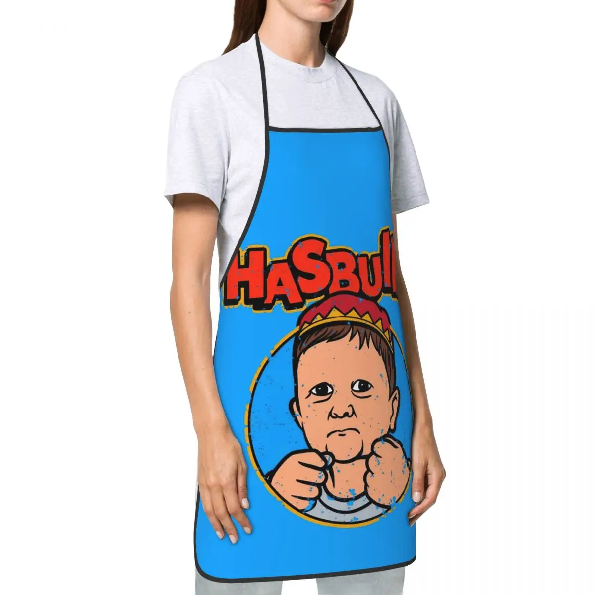 Hasbulla Cartoon Kitchen Cooking Aprons Water & Oil Resistant Adjustable Tie Cooking BBQ Grilling Aprons for Men Women Chef Gift