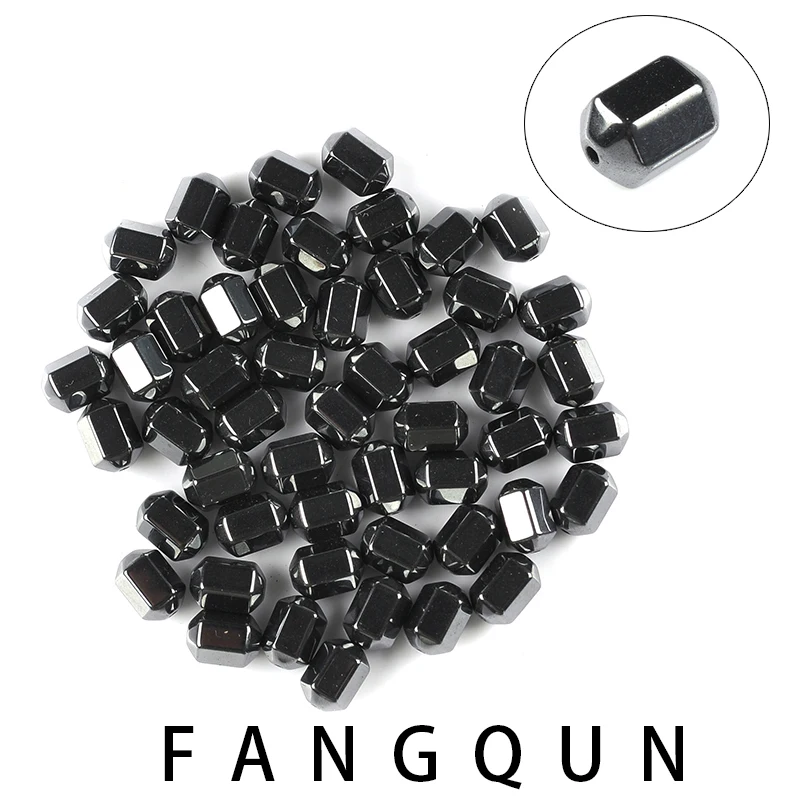 AAA Natural Stone Black Hematite Beads Hexagonal Prism Shape Beads 6/8/10mm 68/52/40pcs For Jewelry Making Diy Bracelet Necklace