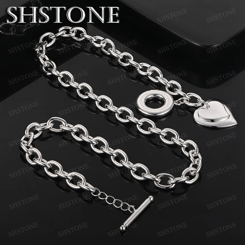 

Men Women Charm Wedding Party Gift 925 Sterling Silver Chain Necklace Jewelry Exquisite Pendant Simple style Accessories