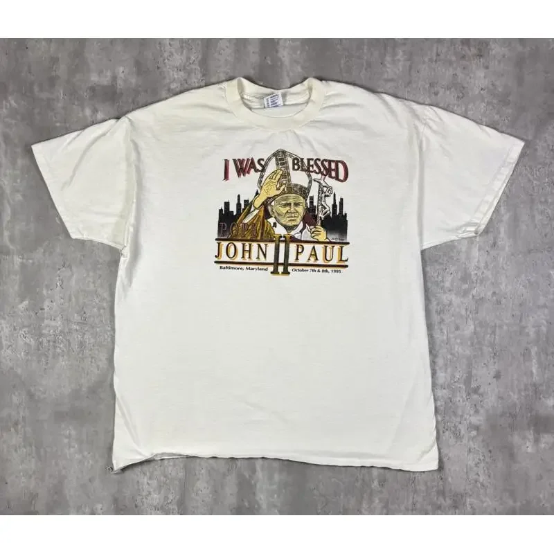 Vintage 90S John Paul Pope Christian Promo Jesus T Shirt Mens Size Xl