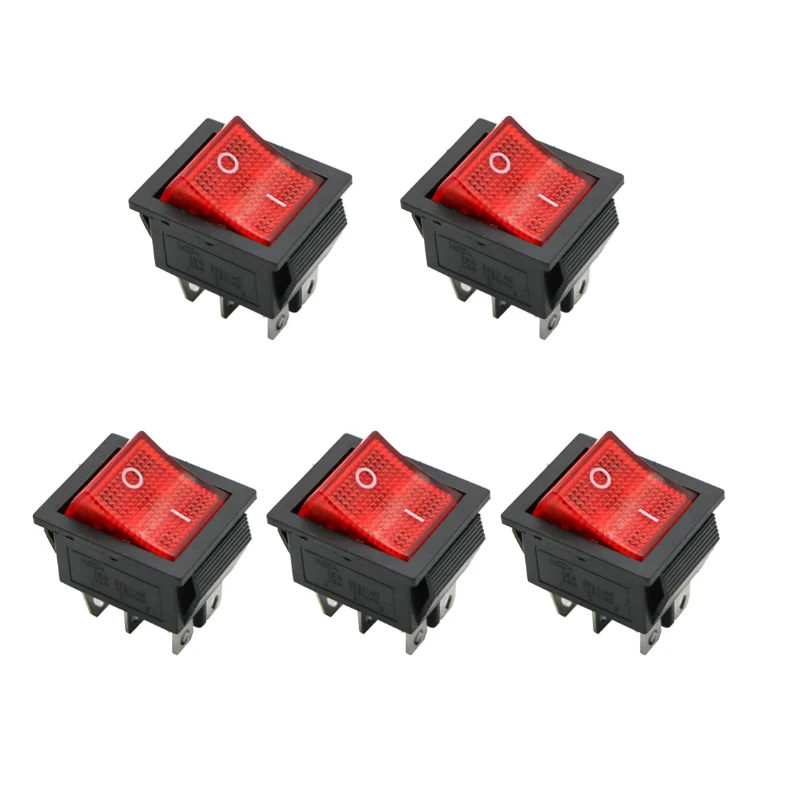 KCD1 LED Toggle Rocker Switch - ON-OFF Function, 250V/125V AC for Heavy Duty Boat Panels & RV Systems