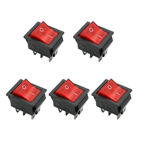 KCD1 LED Toggle Rocker Switch - ON-OFF Function, 250V/125V AC for Heavy Duty Boat Panels & RV Systems