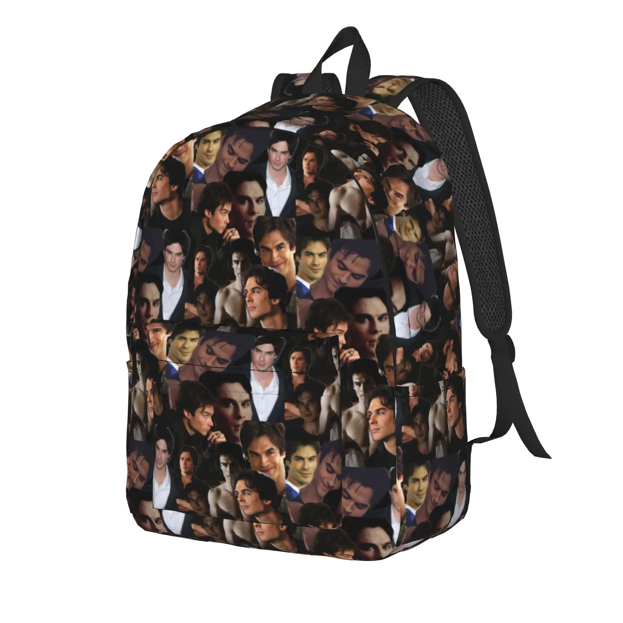 The Vampire Diaries Resuable Movie Backpack Student Unisex Damon Salvatore Backpacks High School Bags Colorful Rucksack