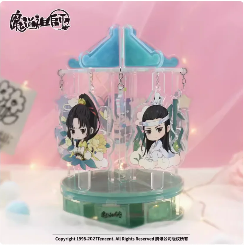 2024 Original Anime MDZS Grandmaster of Demonic Cultivation Wei Wuxian Lan Wangji Spin Wooden Horse Stand Card  Desk Decor