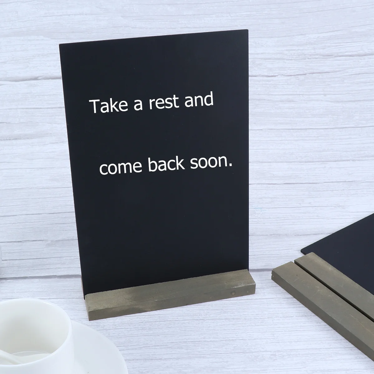 6 Stück tragbare doppelseitige Holztafel, Nachrichtentafel, dekorative Tafel für Küche, Garten, Party, Hochzeit