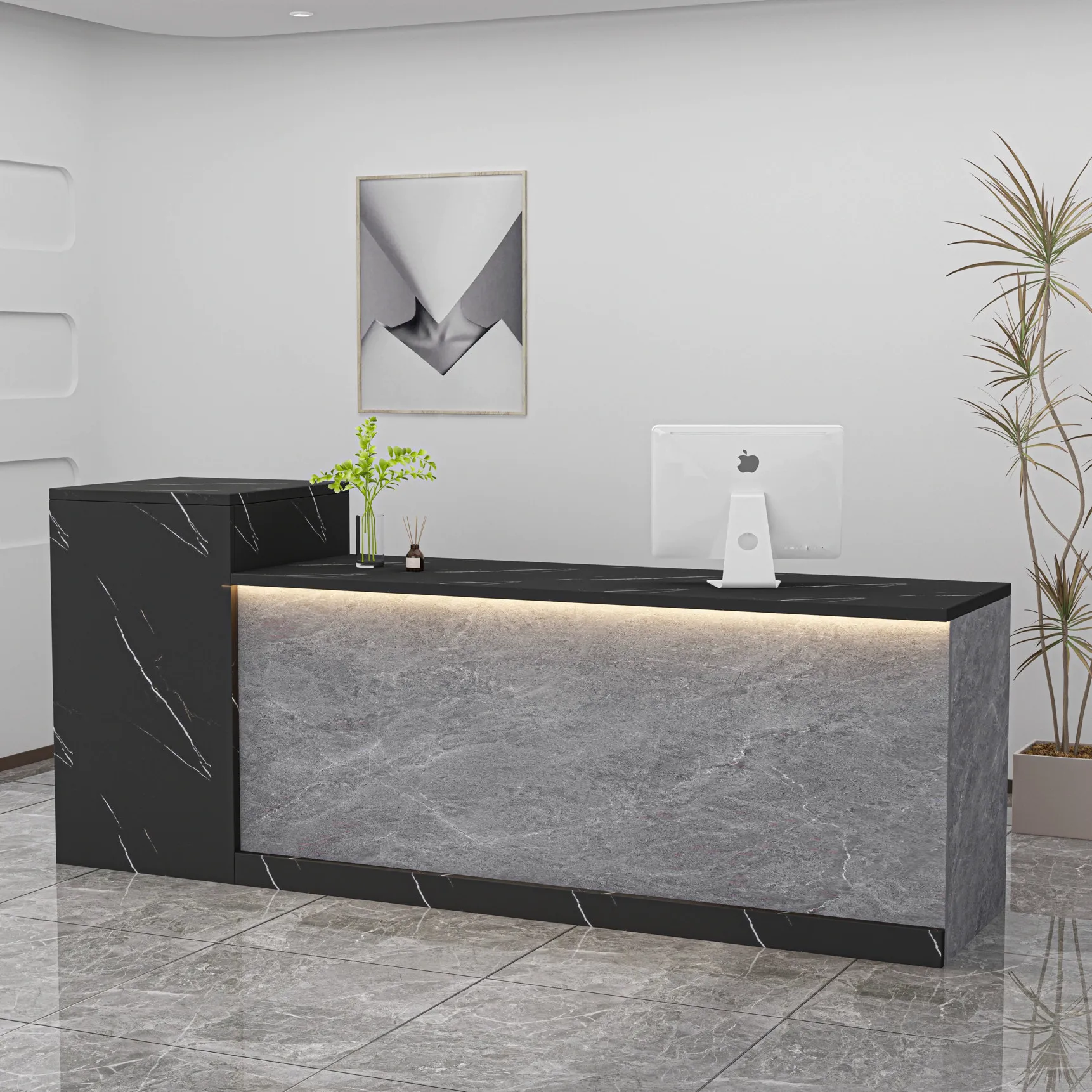 

Luxury Cosmetic Reception Desk Business Hall Infodesk Hairdressing Reception Desk Hallway Theke Rezeption Modern Furniture