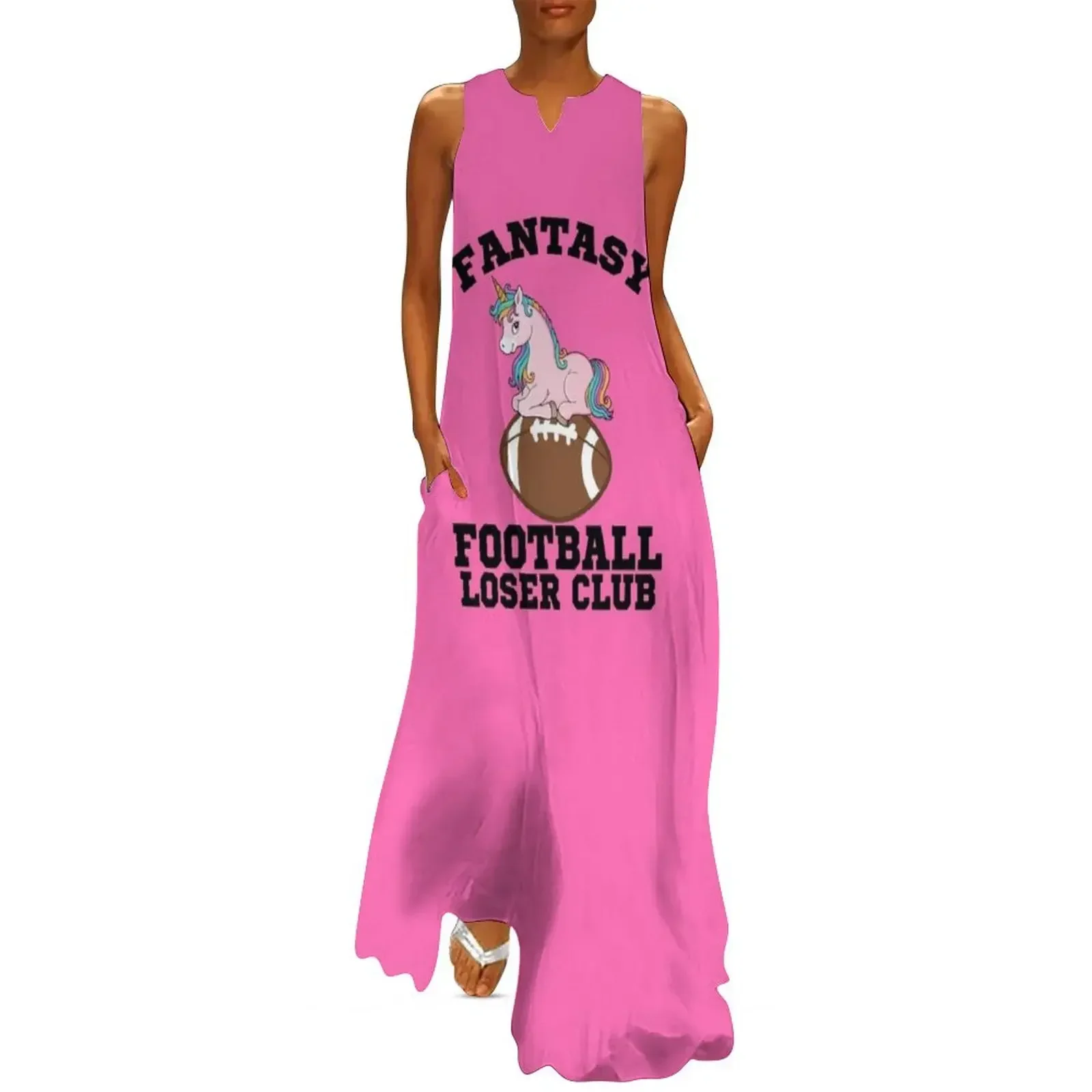

Fantasy Football Loser Club Unicorn on Football (Pink)- Fantasy Football League (FFL) Long Dress summer dresses Dress