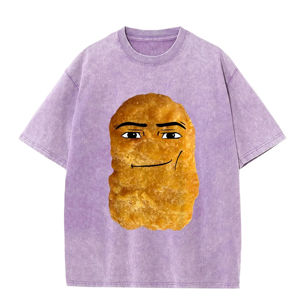 Chicken Nugget Meme T-Shirt Small Black Muscle Fit Short Sleeve Funny Shirt 남자 Urban Style Cotton Tee Man's Summer Top Casual