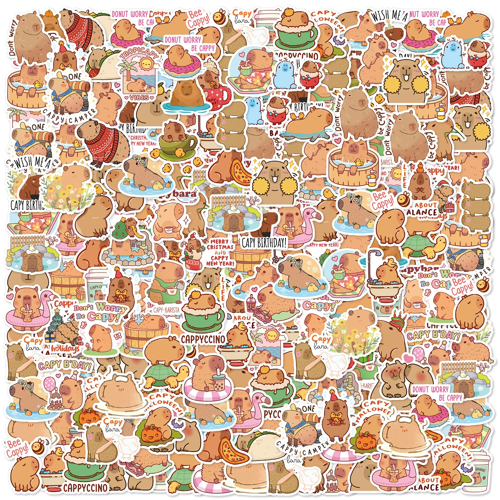 50pcs Cute Capybara Animals Cartoon Graffiti Stickers DIY Phone Guitar Laptop Notebook Suitcase Cup Waterproof Sticker Kids Toy