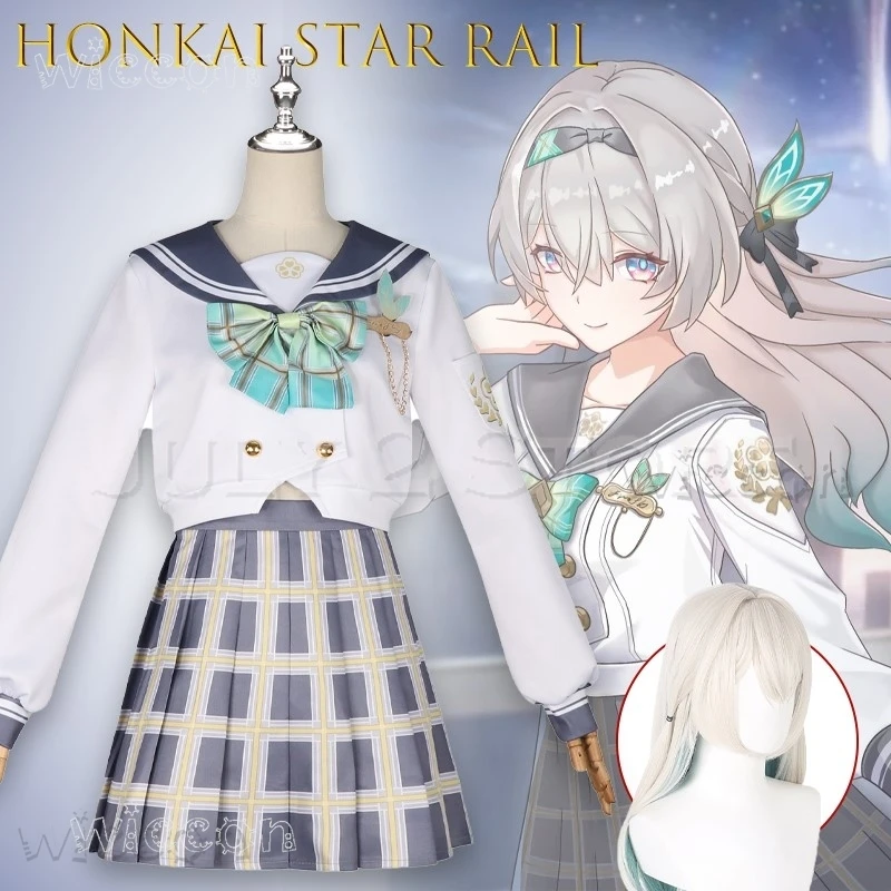 

Женский костюм на Хэллоуин Honkai Star Rail Firefly, весеннее поздравление, комплект юбки JK, аниме-косплей, disfraz Adulto, одежда в стиле аниме