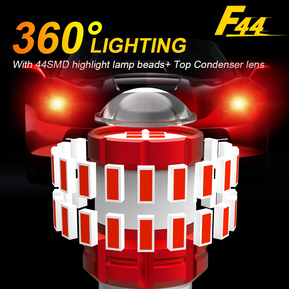 BMTxms 2 pz 1157 P21/5 W BAY15D LED Rosso Lampadina di Arresto Luci di Freno Canbus BAW15D PR21 BAZ15D P21/4 W Auto Diurno DRL Bianco