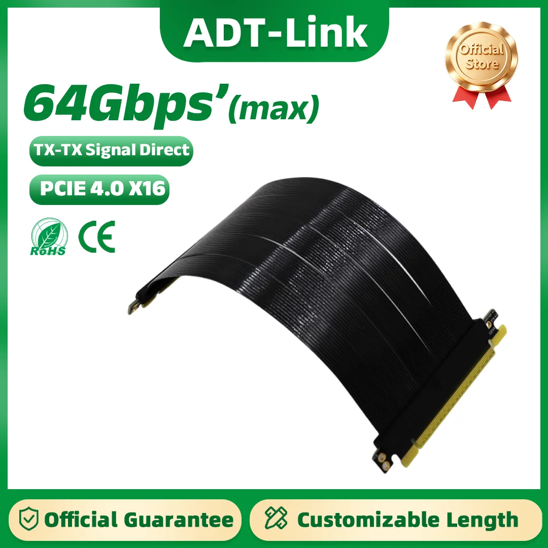 PCI Express 4.0 X16 Gen4 Flat Cable Male to Male TX-TX Straight Through High Speed  Signal Transmission Cable customizable
