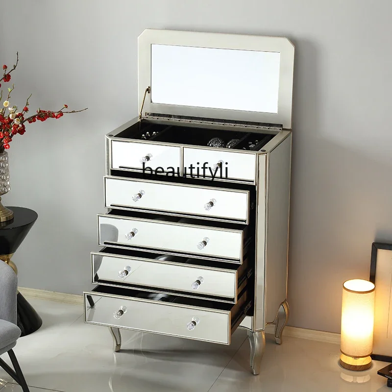 

A13 European-style chest of drawers, mirror cabinet, simple modern locker, jewelry drawer, living room, bedroom