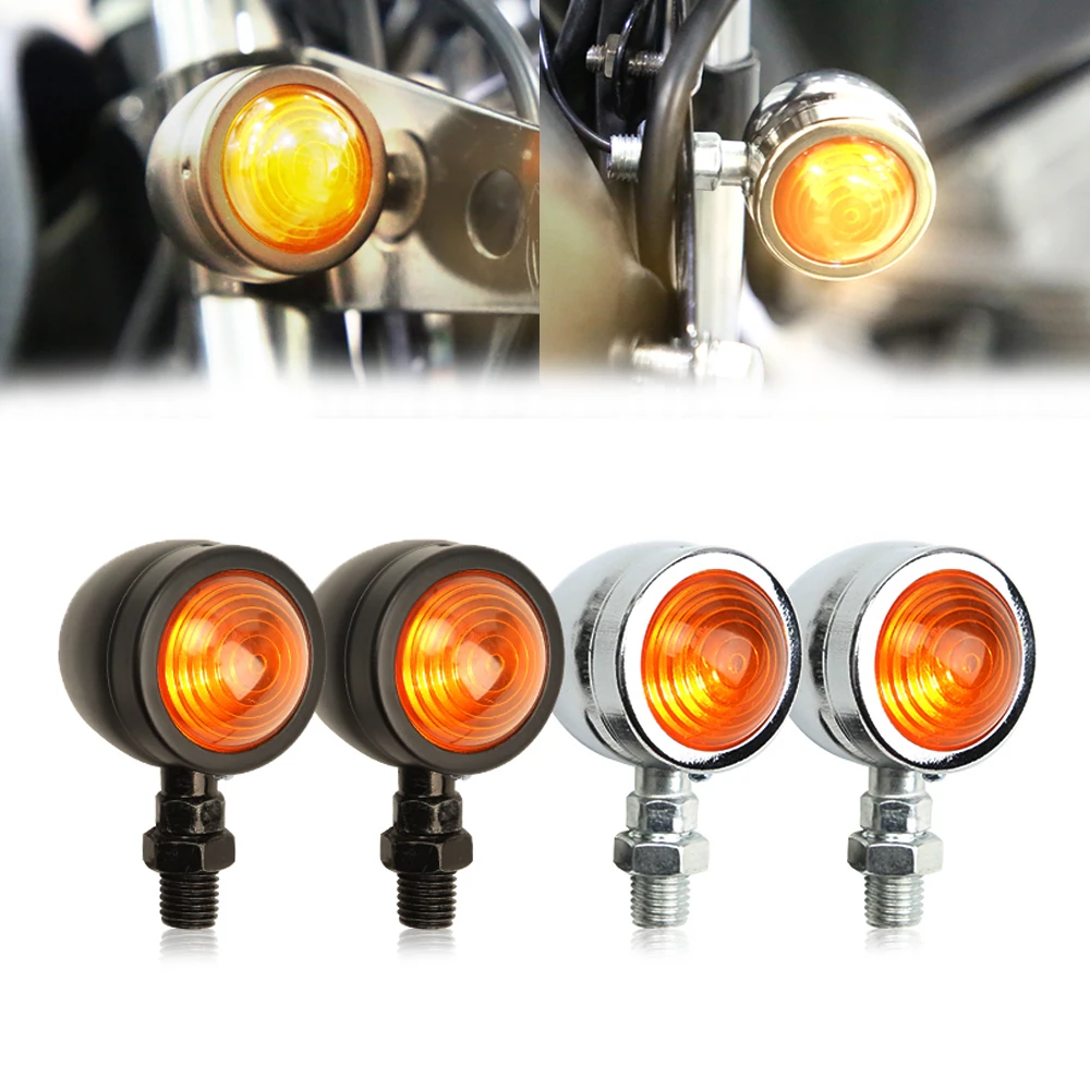 

Универсальный мотоцикл 12 В пуля светодиодный указатель поворота индикатор мигалка ретро комплект ламп для Harley Honda Yamaha Bobber Chopper