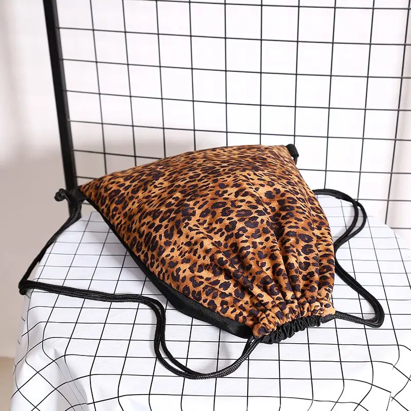 Damen Leoparden muster Bündelt asche Rucksack leichte Reisetasche