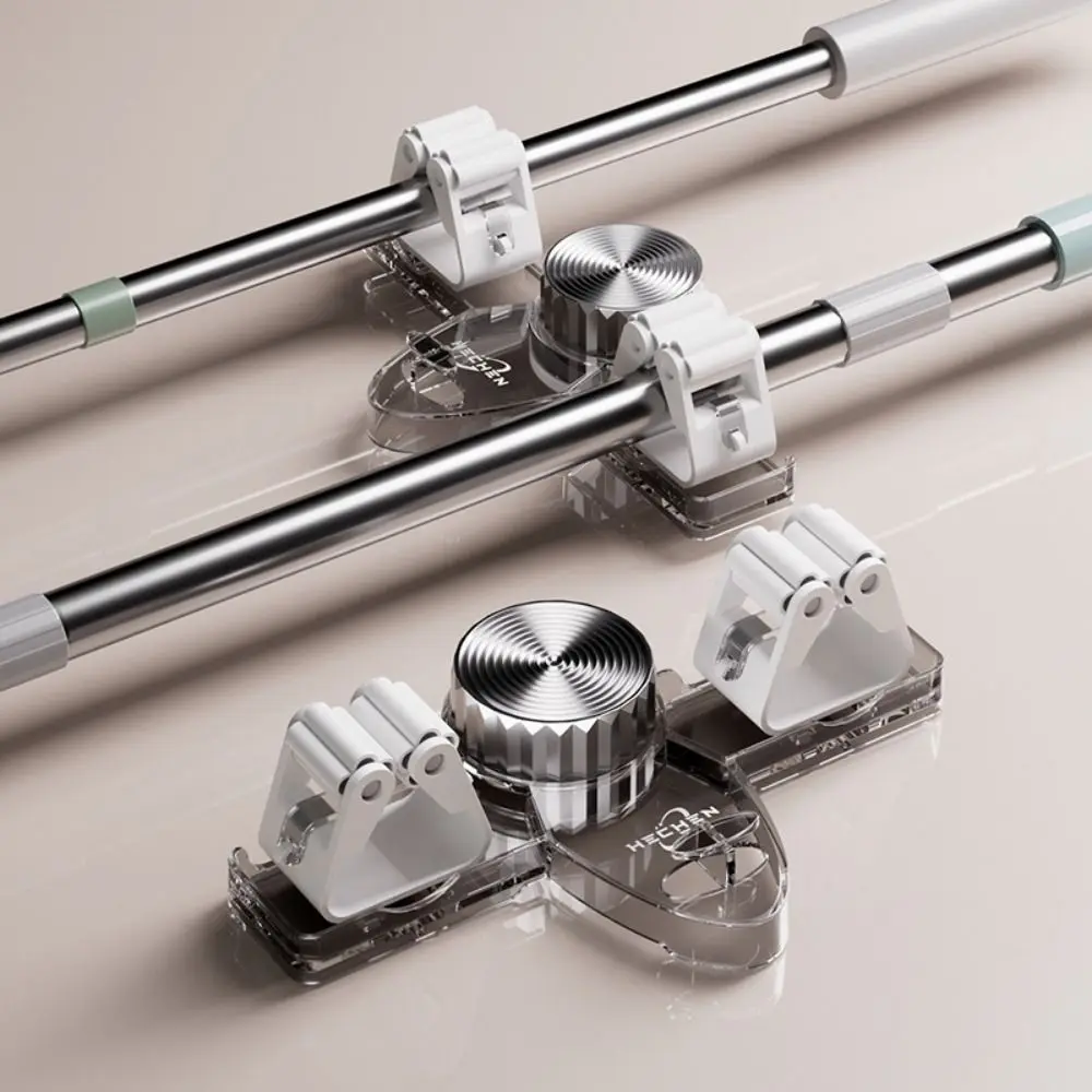 

Multifunctional Plastic Suction Cup Mop Clamp Wall Hanging Waterproof Mop Clip Rack Reusable Broom Mop Holder for Home