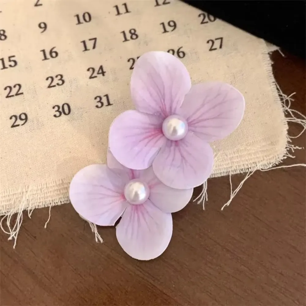 新しいシミュレーション蘭の花のヘアクリップパール布蘭のヘアピン 3D 蘭の花カモノハシクリップ女の子