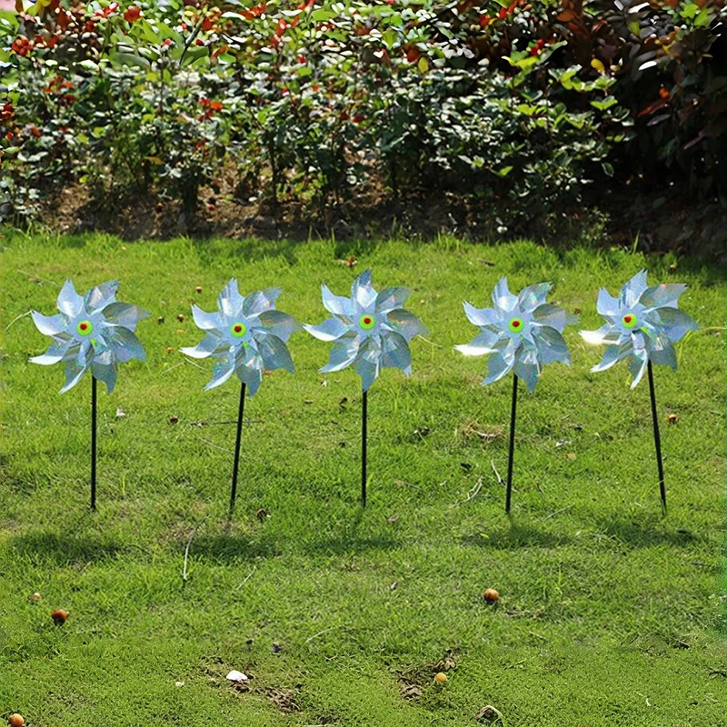 Garden Yard Bird Repeller Pinwheels, 1/5PCS Reflective Windmill Spinner Decorations