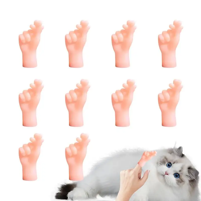 

Tiny Finger Hands For Cats 10PCS Cute Little Hand Finger Mini Fingers For Cat Hand Puppets Funny Toys Party Favors For Finger