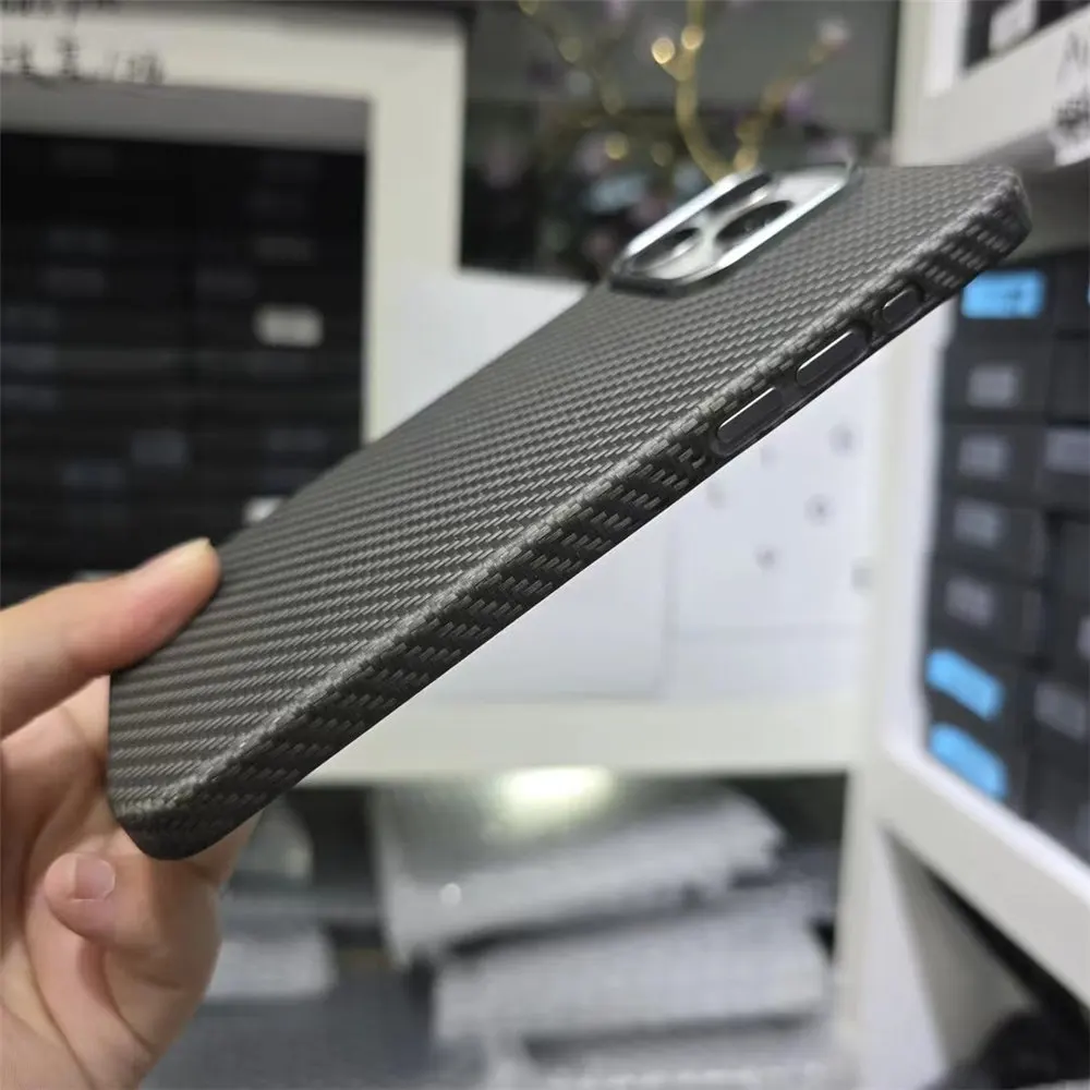 Magnetic Original Aramid Genuine Carbon Fiber Slim Case For iPhone 15 Pro Max 15 Pro Mag Safe Back Cover