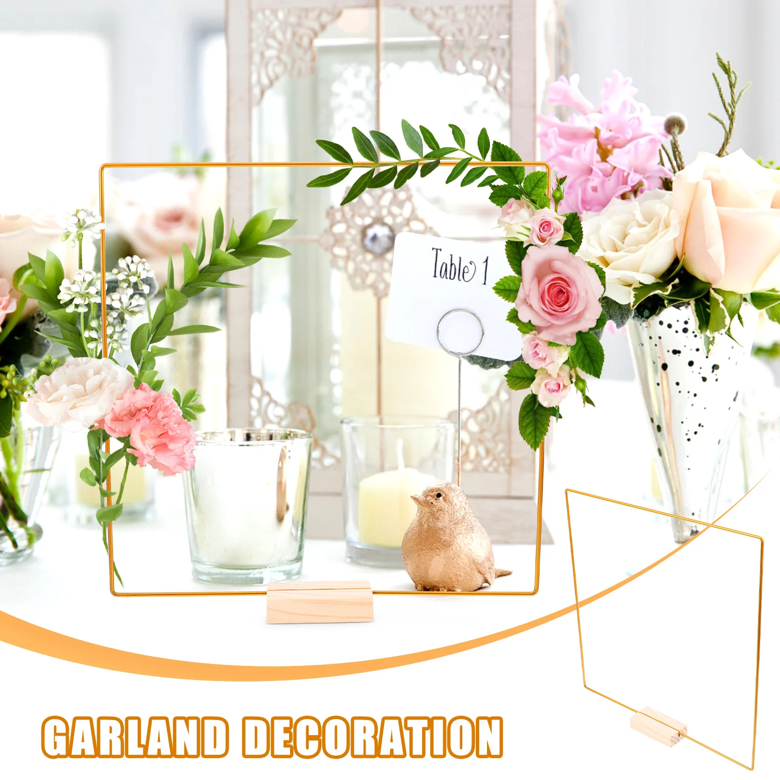 

DIY Metal Wreath Rings Floral Hoop Centerpiece Stable Structure Handicrafts Home Decor Metal Wreath Rings Flower Hoops