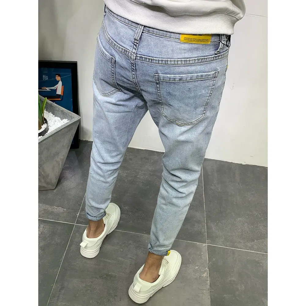 New Summer Pants Slim Fit Korean Luxury Harajuku Fashion Men\'s Jeans Cotton Cowboy Pants for Men Designer Boyfriend Jeans