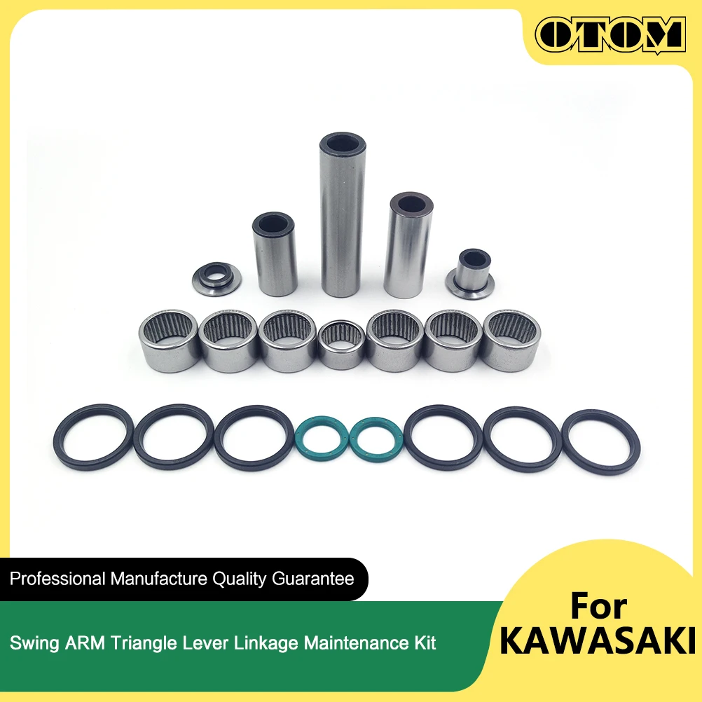 OTOM Motorcycle Triangle Lever Linkage ARM Maintenance Kit Bearing Oil Seal Bushing For KAWASAKI KX250F KX450F KLX450R Motorbike