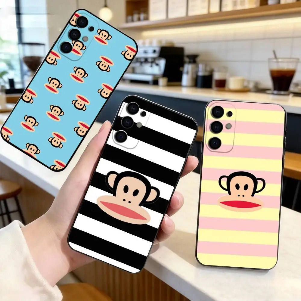 P-Paul F-Frank Fashion  Phone Case Black Silicone Soft For Samsung S25,S24,S21,S22,S23,S30,Ultra,S20,Plus,Fe,Lite