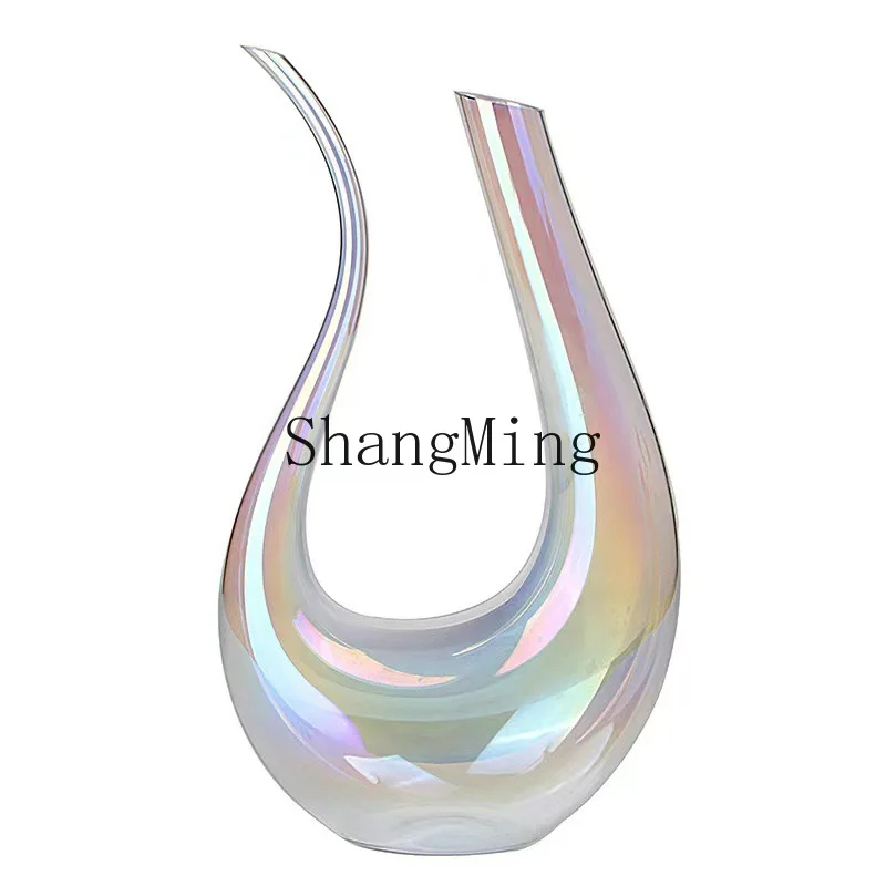 DSA creative crystal glass gradual change seven-color fast decanter simple style decanter