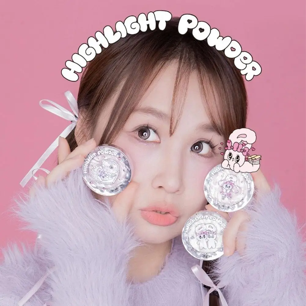 FLORTTE BUNNY مسحوق أحمر خدود عالي اللمعان أحادي اللون مسحوق تفتيح كريم وجه طبيعي لون مكياج كوري #6