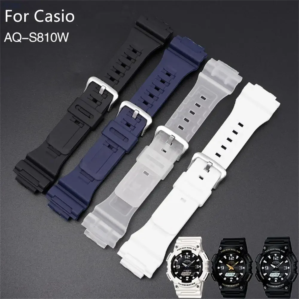 Silicone Watchband for Casio G-SHOCK AQ-S800 AQ-S810W 18mm Smart Sport Watch Accessorie Sweatproof Durable Silicone Wrist Strap