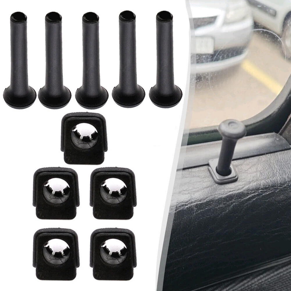 5 Sets Car Door Safety Lock Button Base Locking Knob For Golf Mk2 Mk3 191837187 Automotive Accessories