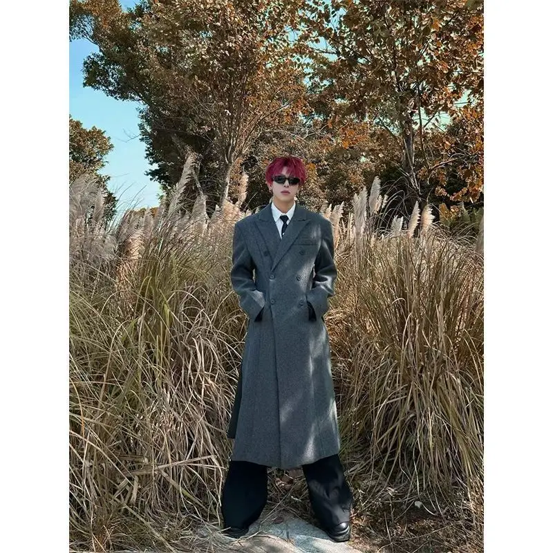 

Мужское укороченное пальто из шерстяной смеси с X-образным кроем на талии, узкое, облегающее, укороченное, утепленное