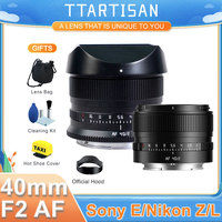 TTArtisan 40mm F2 Full Frame Auto Focus AF Large Aperture Lens for Sony E FE Nikon Z L mount A7CII A7R A7M Z6 Z6III ZFC Z9 S9 S5