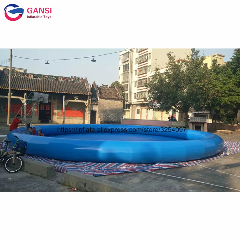 0.9Mm PVC 8M Diameter Blue Inflatable Sand Pool,Customized Kids Inflatable Water Pool For Sale