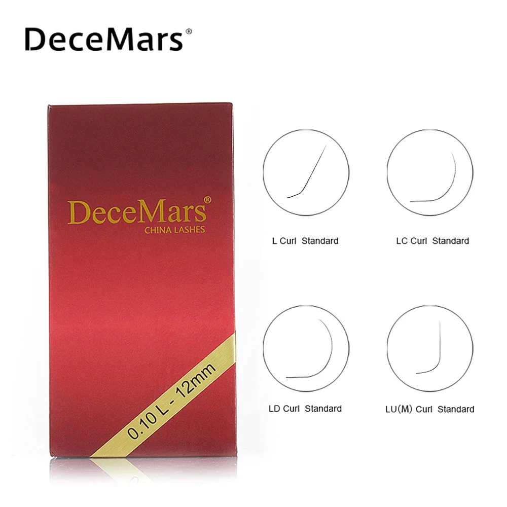 DeceMars L LC LD LU M Brown Color yelash extension PBT Mink Eyelash Extension for Grafting L Shaped lashes 8-15mm