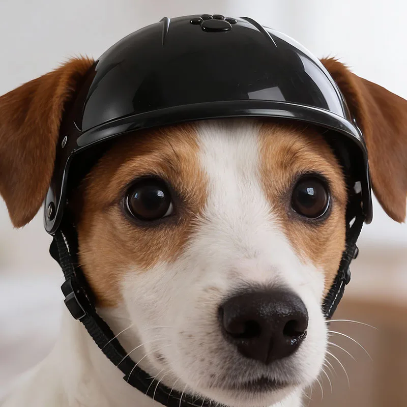 Haustierhelm für Hunde und Katzen, lustiger Motorradhelm, Outdoor-Sport-Sicherheitskappe, modische Haustier-Kopfbedeckung, Zubehör für kleine und mittelgroße Haustiere – Detail 2