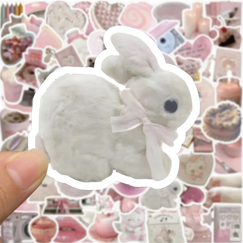 10/30/50/100 قطعة لطيف الوردي الفتيات الكرتون ملصقات الشارات الجمالية DIY بها بنفسك محمول الهاتف القرطاسية Kawaii لاصقة تزيين لعبة طفل