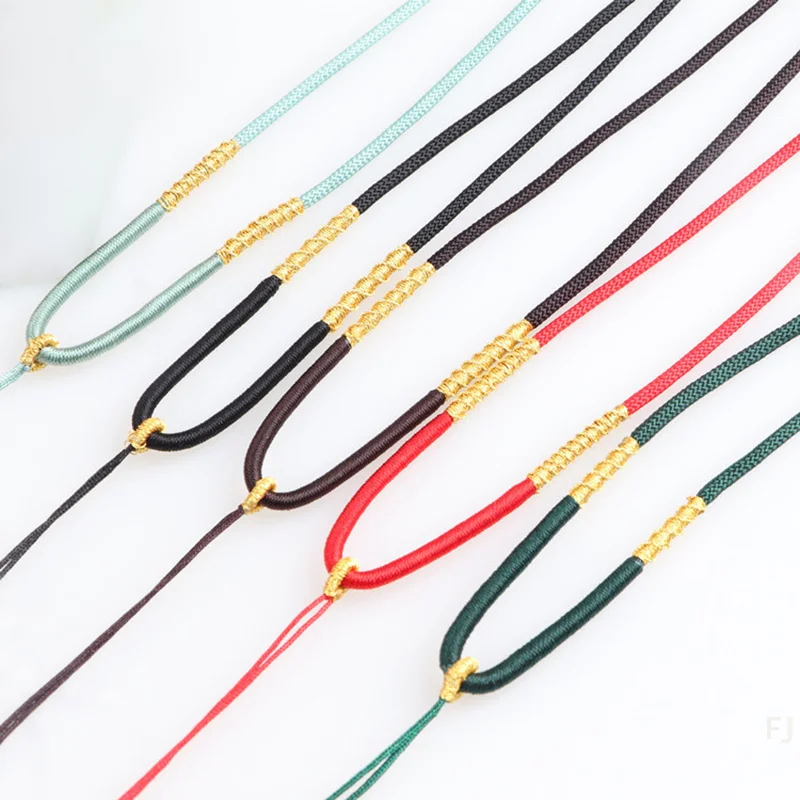 

[YUJewellery Making Accessories Handwoven Necklace Chain With Beaded For Jewelry Golden Thread Chains DIY Jewelry Exquisite Rope