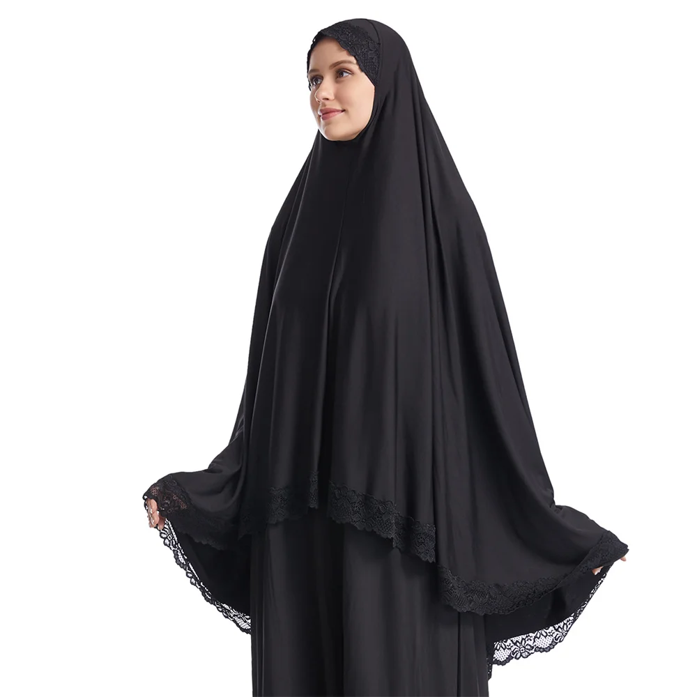 Hijab musulmán Khimar grande para mujer, bufanda larga, Hijabs por encima de la cabeza, ropa de oración islámica, cubierta de pecho de Ramadán árabe, chal, envoltura, gorro