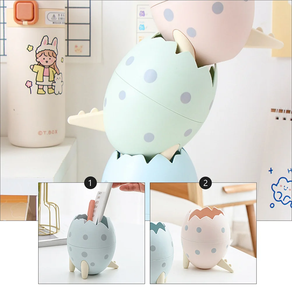 

2Pcs Dinosaur Egg Shaped Pen Holder Premium PP Material Desk Organizer for Stationery and Makeup Brushes Cute Pencil Container