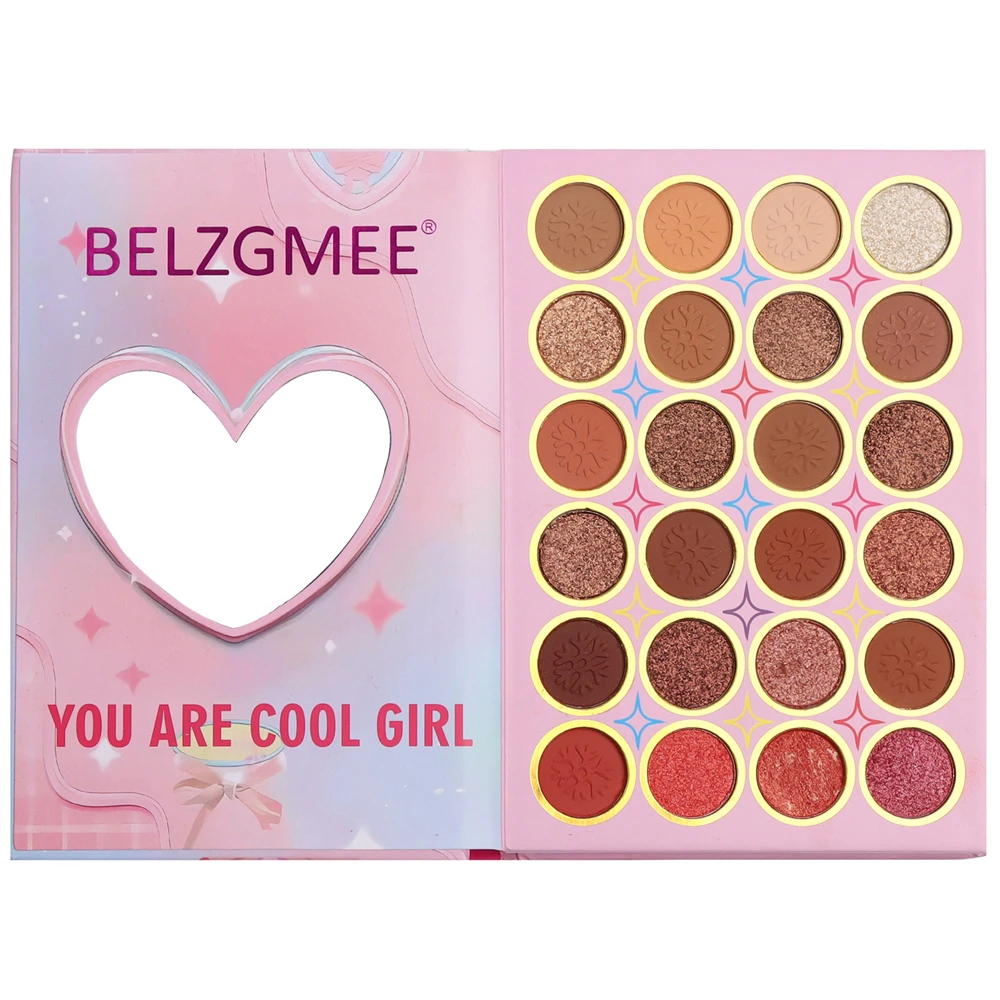 BELZGMEE 60 Colors 4 Pages Eye Shadow Palette Book Fashion Glitter Blusher Highlight Eyeshadow Professional Makeup for Eyes Face