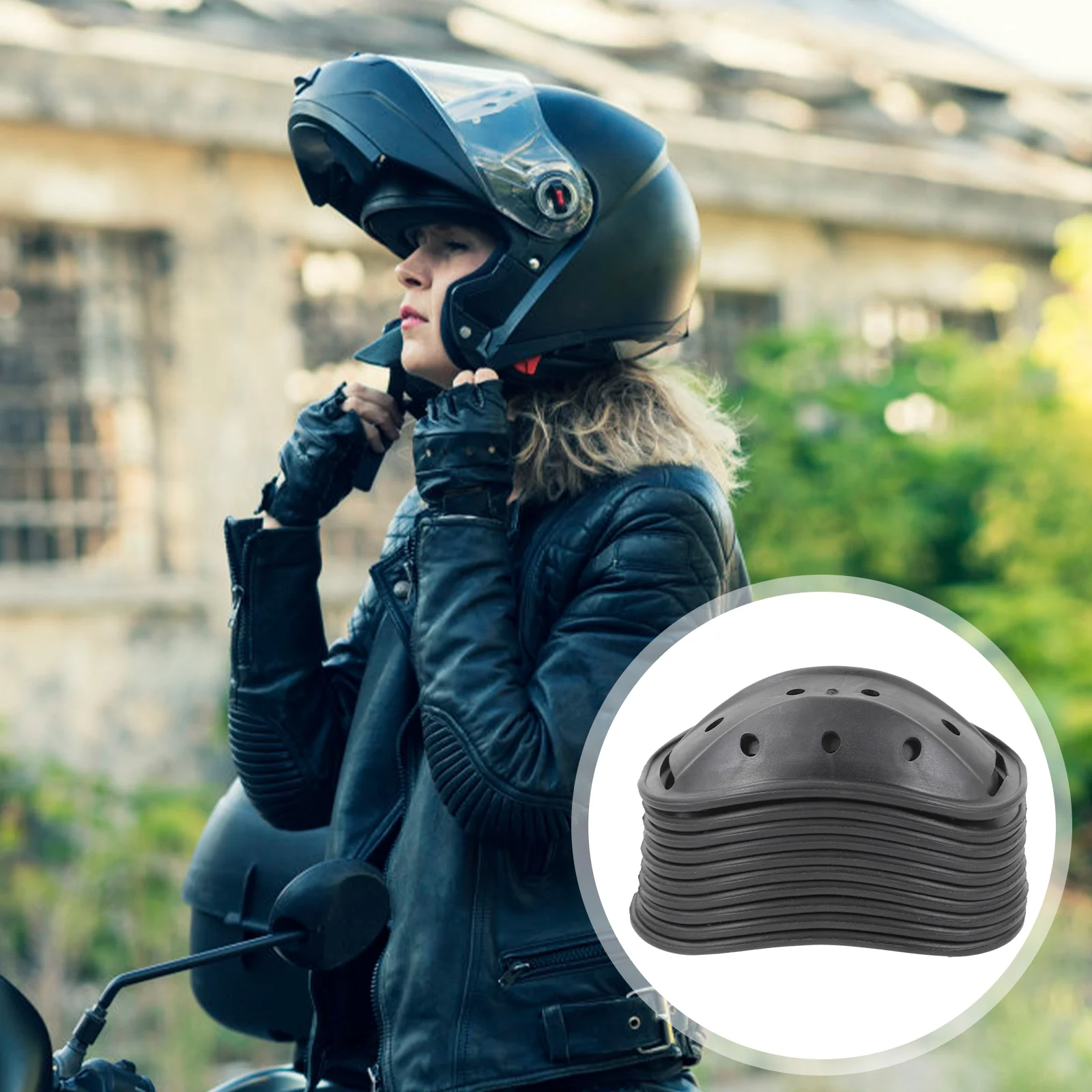 10 Pcs Hat Elastic Chin Strap Protector Motorcycle Helmets Pad Football Black