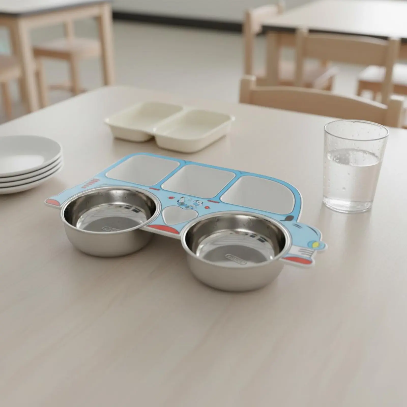 

Car Shaped Divided Plate Kids Stainless Steel Meal Tray Car Shaped Plate Fun Design Young Child Feeding Set Rust Resistant
