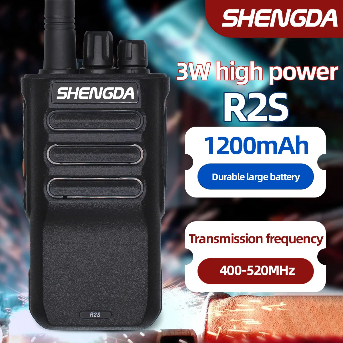 SD-R2S Small-Sized Walkie-Talkie One Key Frequency Matching Large Capacity Battery 400-500MHz Good Value for Money Portable
