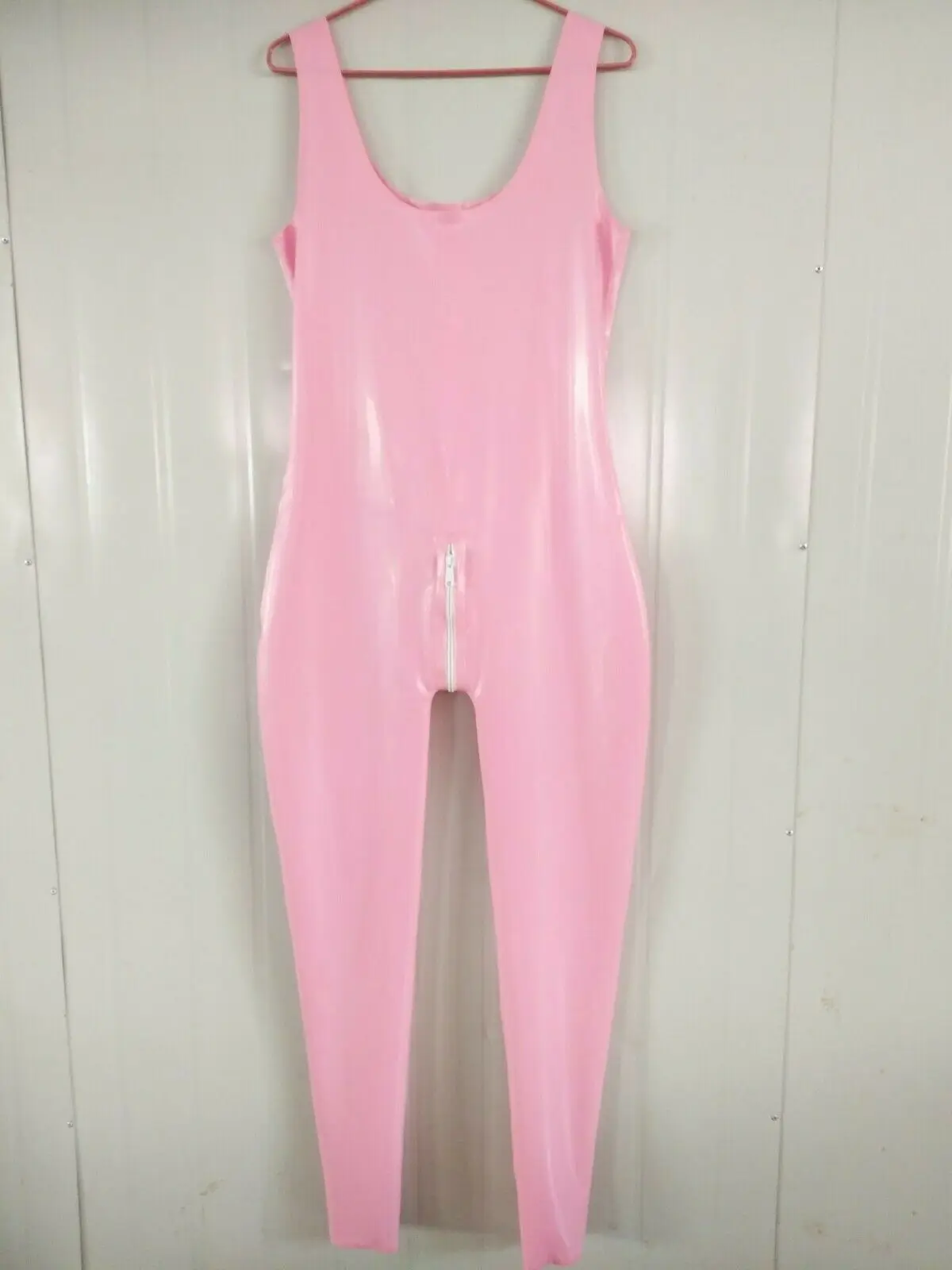 

latex gummi fullbody rubber pink women cosplay tights catsuit 0.4mm s-xxl