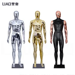 Chrome Gold Male Full body Clothes Mannequin Men Dummy With base 2024 New Fashion Cloths Boutique Display